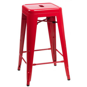ArtD Barová židle Paris 75cm inspirovaná Tolix červená