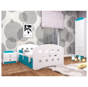 Happy Babies Dětská postel Happy design / kuličky Farba: Modrá / biela, Prevedenie: L04 / 80 x 160 cm /S úložným priestorom, Obrázok: Guličky