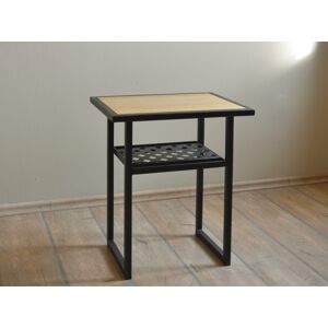 IRON-ART Noční stolek DOVER - se dřevem, kov + dřevo